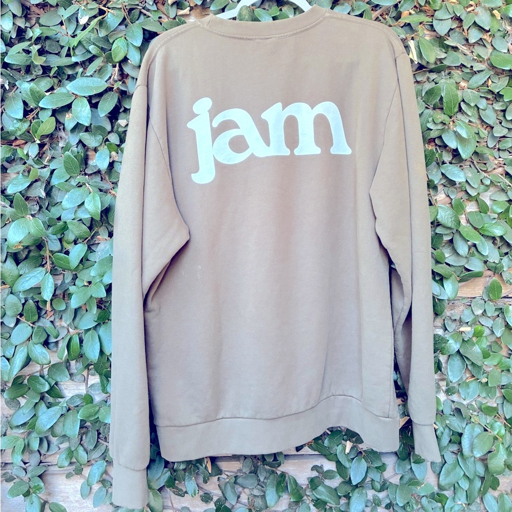 Jam Butterfly + Globe Graphic Men's Crewneck Sweater in Olive - Large